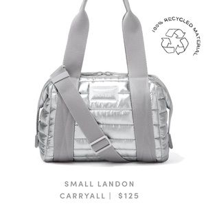 Small Dagne Dover Landon Silver Puff Tote